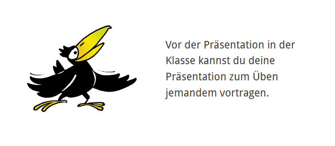 Rabe Dico aus  «dis donc! 5I6» gibt eine hilfreiche Lernanweisung.